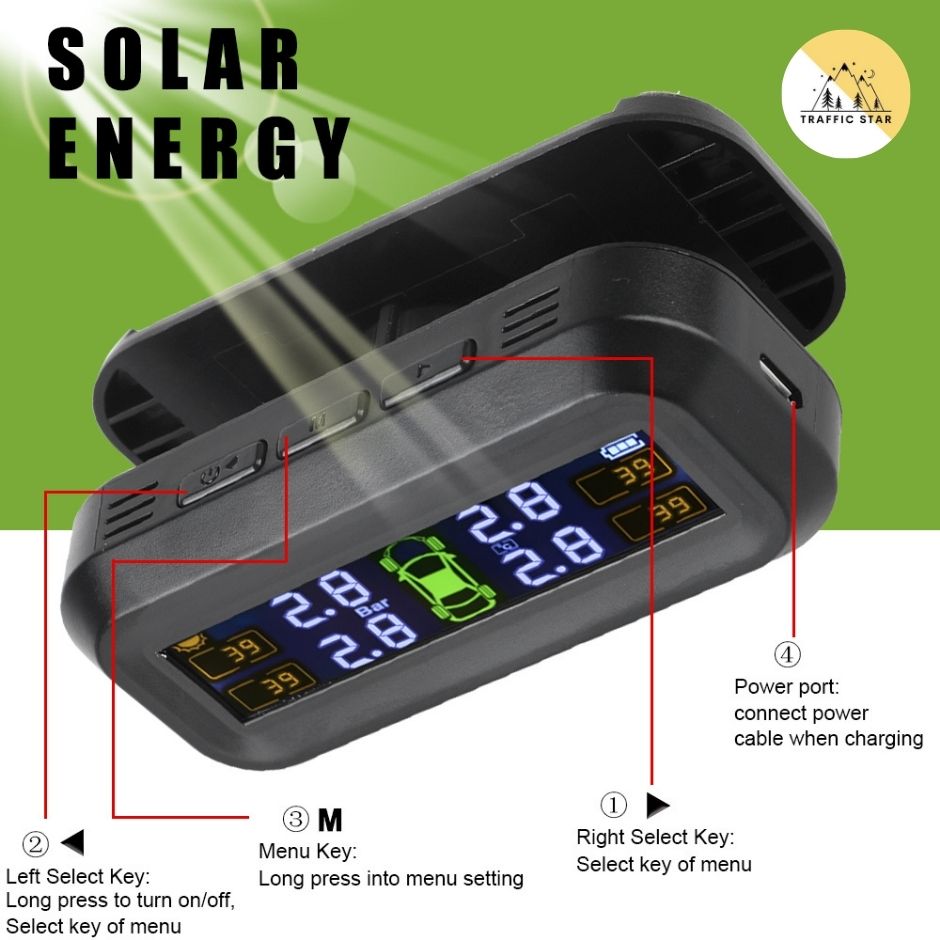 Car Tire Pressure Monitoring System Alarm Tool Temperature Sensor