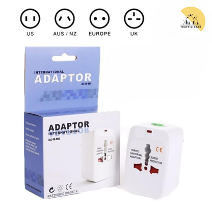 Travel Universal Adapter Multi-plug + 2x USB Charger Plug