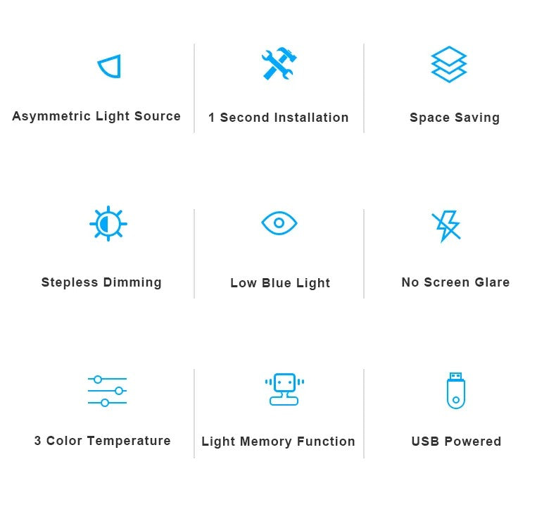 50cm Computer Monitor Light Bar Screen Hanging Lights Stepless Dimming USB Desk Lamp For Study Reading Light Table Monitor Lamp