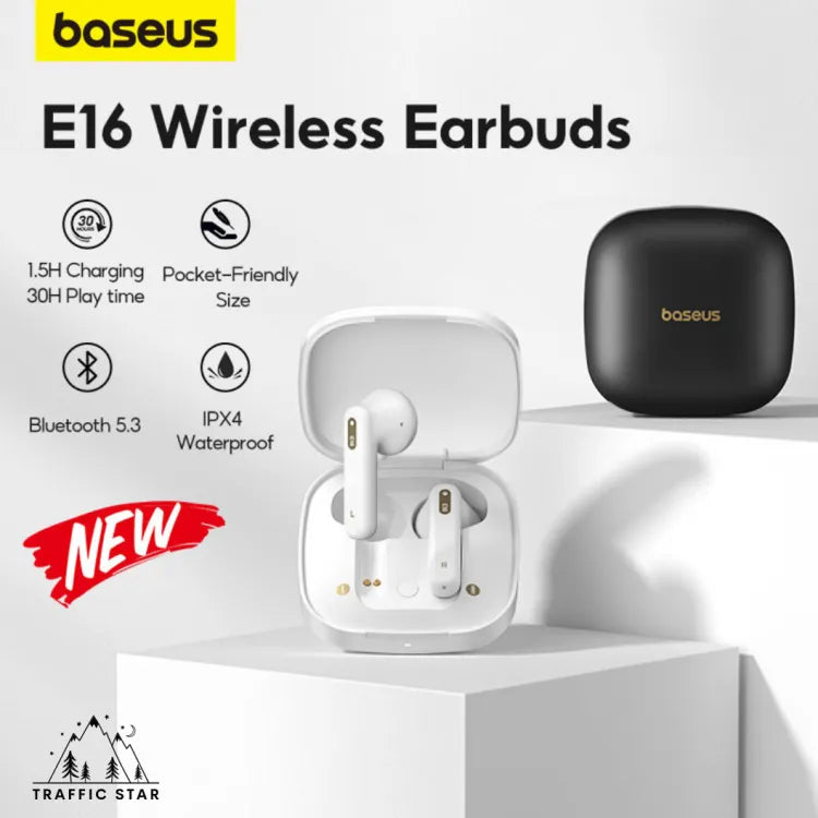 Baseus E16 TWS Earbuds Bluetooth 5.3 Wireless Earphones Waterproof Smart Touch