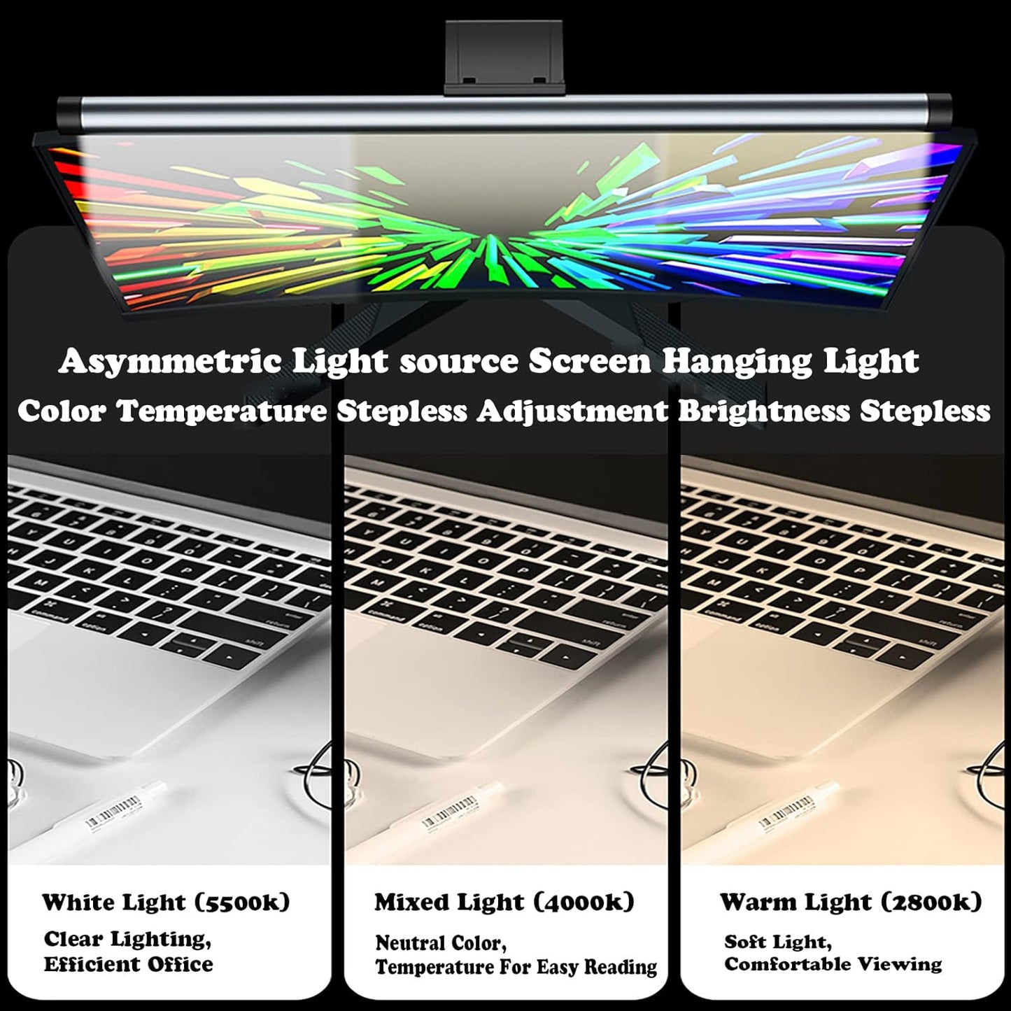 S3 Computer Monitor Light, Screen Light Bar with Type-C