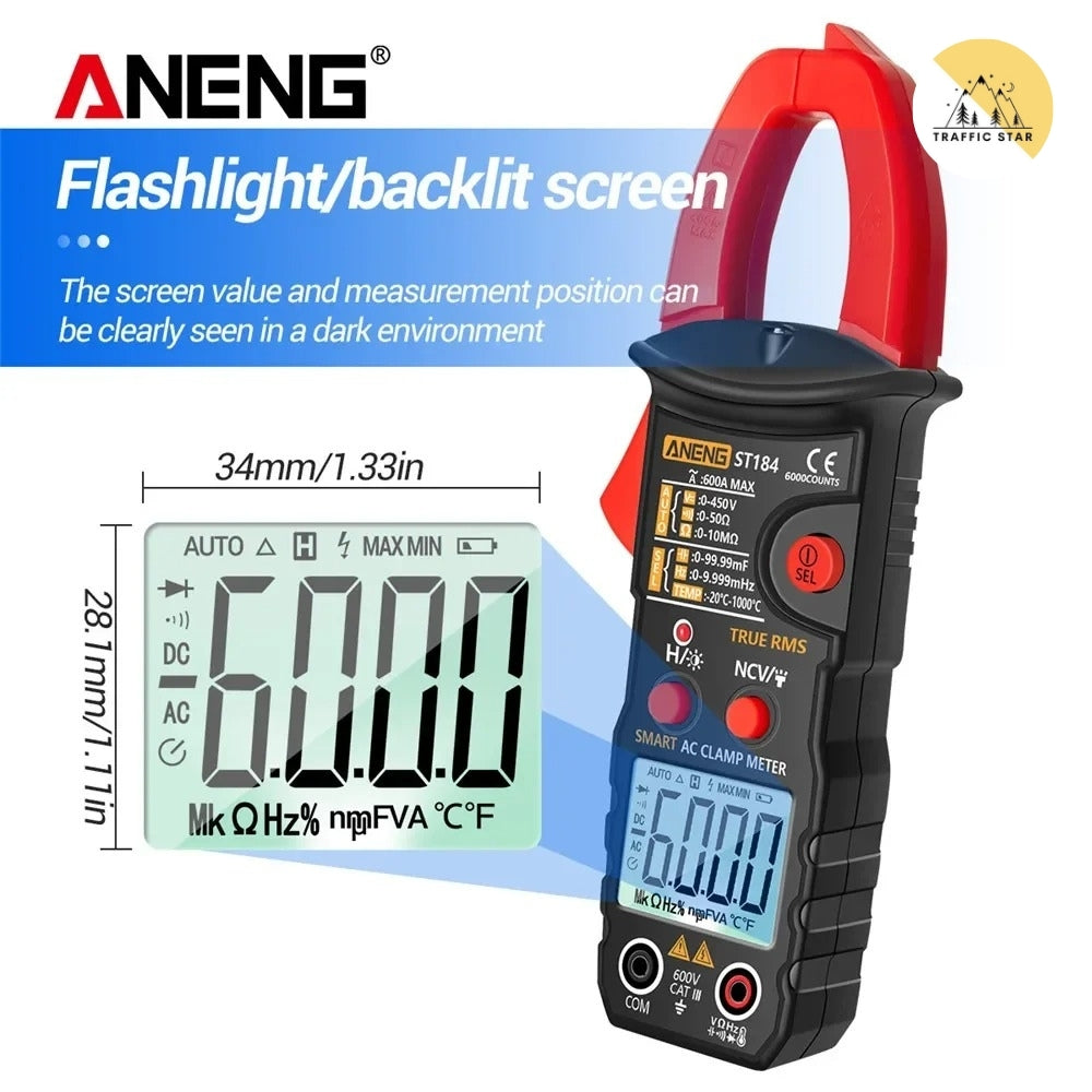 ANENG ST184 6000 Counts Professional Digital Multimeter True RMS AC/DC Voltage Tester AC Current Hz Capacitance Ohm