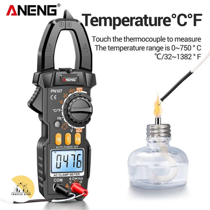 ANENG PN107 Digital Clamp Meter 600A AC Current Voltmeter Ammeter NCV Diode Temperature Frequency Professional Tool