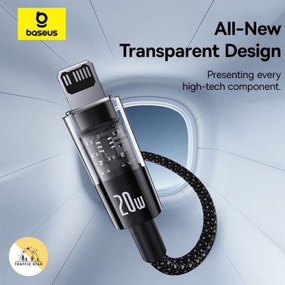 Baseus PD 20W Type C to Lightning Fast Charging Cable 1m, Transparent USB