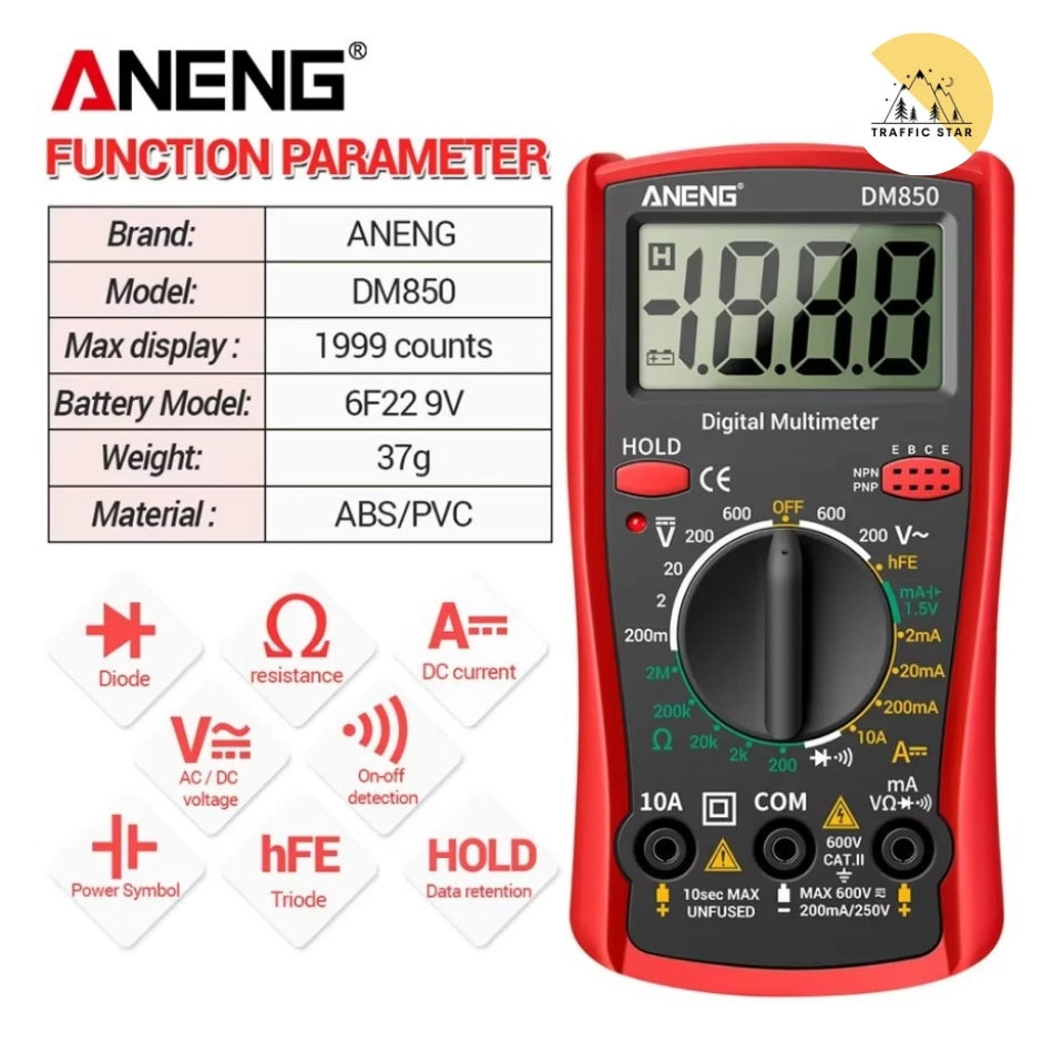 Aneng DM850 Digital Multimeter AC/DC Voltage Tester