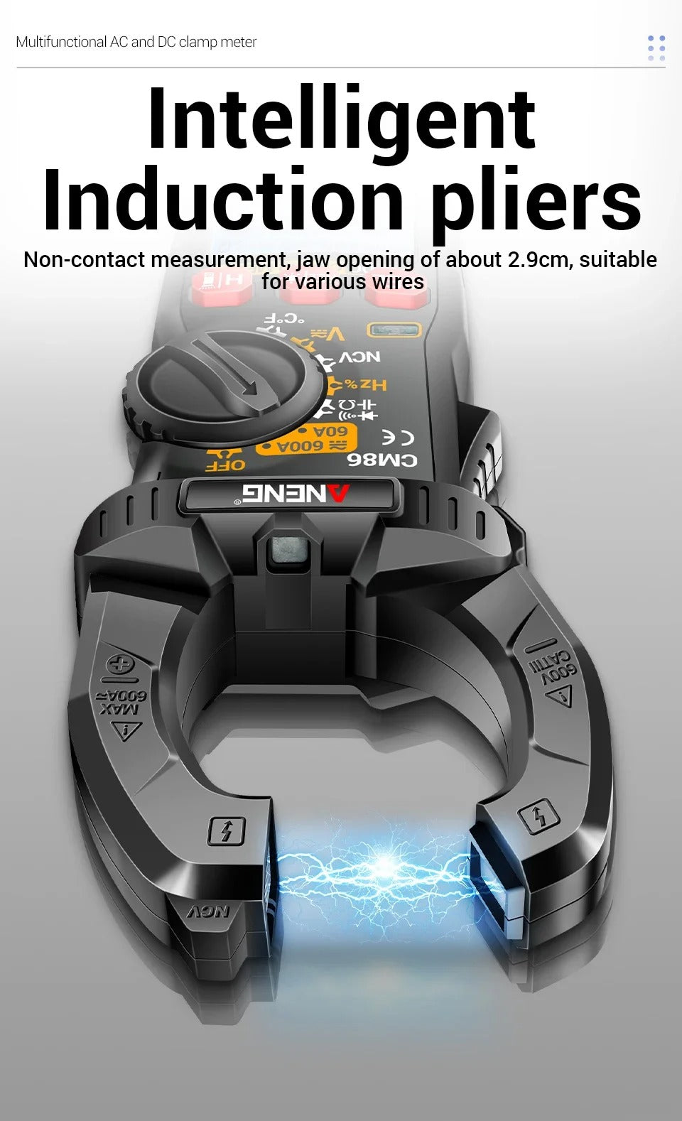 ANENG CM86 Clamp Meter 600A AC/DC Voltage Diode Digital Multimeter NCV Voltage Detection Professional Electrician Tools