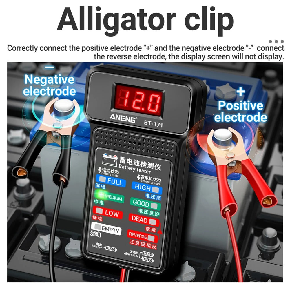 Battery Tester Monitor BT-171 Status Indicator Internal Resistance Capacity 12V Car Detector