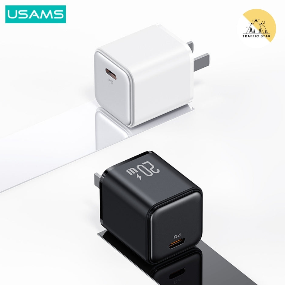 USAMS PD20W/30W Type-C Fast Charger PD3.0 QC4.0 2 Pin US Plug
