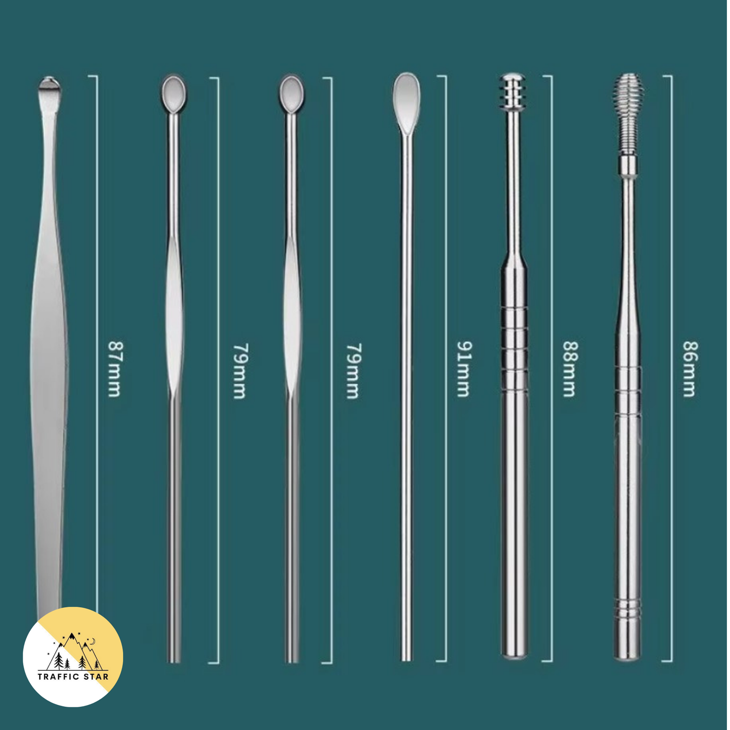 6pcs Ear Cleaning Tool Set With Stainless Steel Case Earpick Set