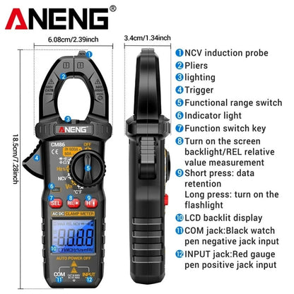 ANENG CM86 Clamp Meter 600A AC/DC Voltage Diode Digital Multimeter NCV Voltage Detection Professional Electrician Tools