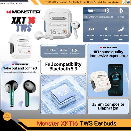 Monster XKT16 BT5.3 Low Latency Noise Reduction TWS