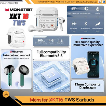 Monster XKT16 BT5.3 Low Latency Noise Reduction TWS