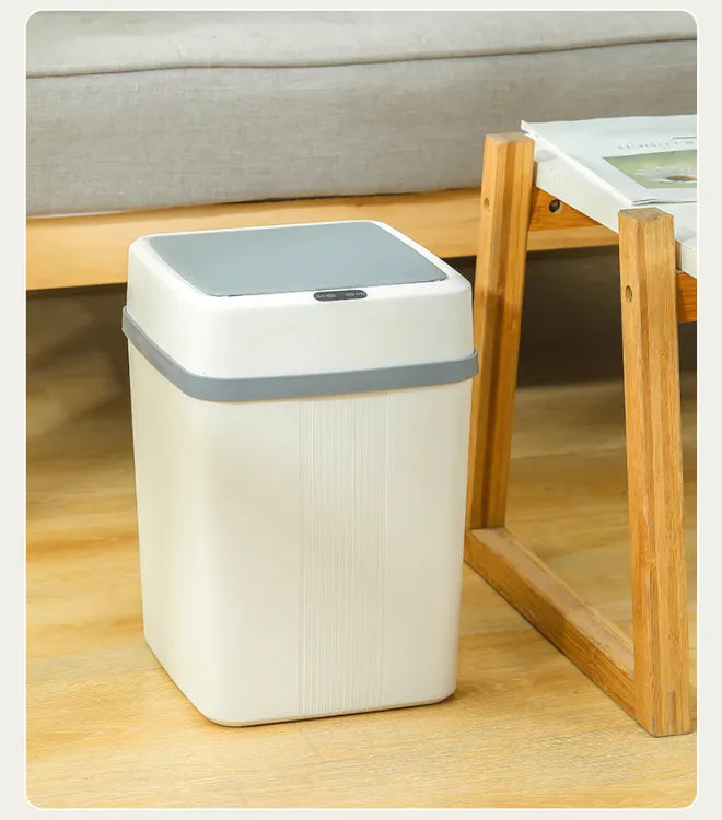 12L Intelligent Trash Can Smart Sensor Dustbin Waterproof Household Induction Garbage Bin (Motion Sensor ပါဝင်သည့် Smart အမှိုက်ပုံး)