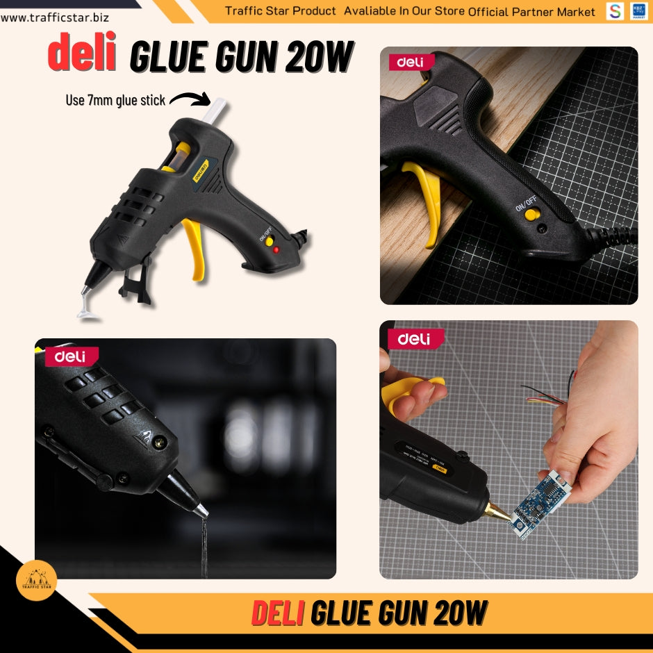 Deli Hot Glue Stick Gun 20W for 7mm Glue Stick