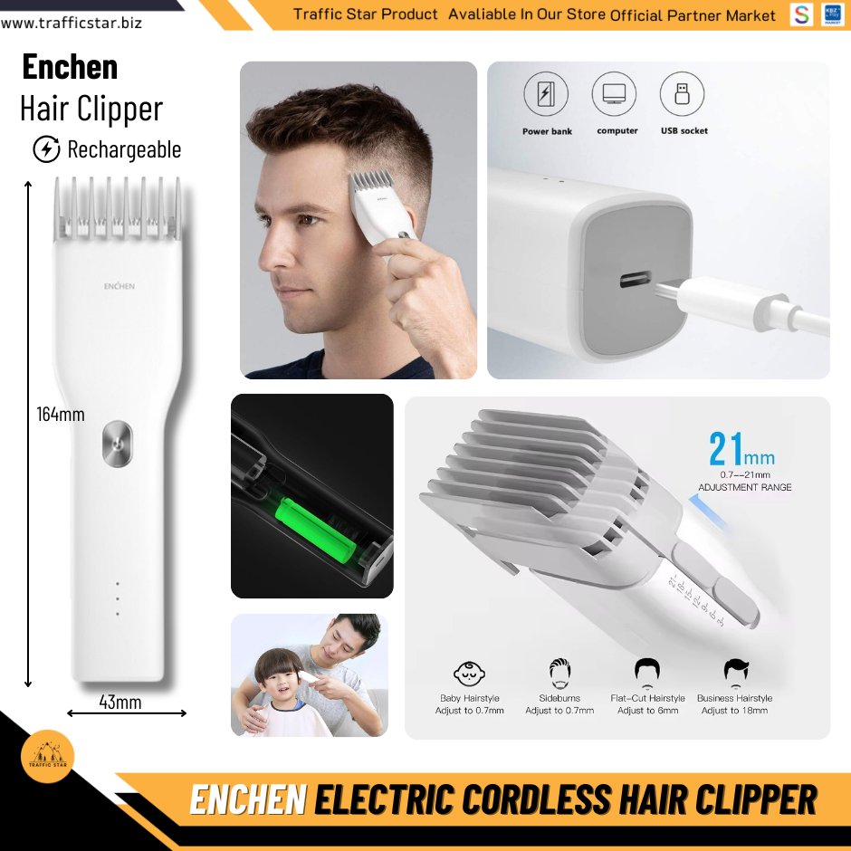 ENCHEN Electric Cordless Hair Clippers USB Rechargeable Haircut Professional Hair Trimmer Low Noise Hair Cutter