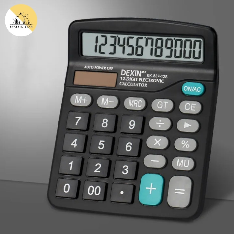 High Quality Dexin 12 Digits Electronic Calculator Solar + Battery