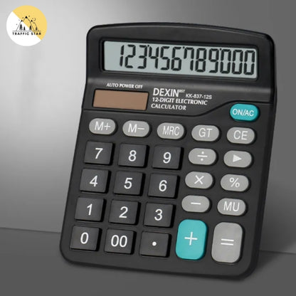 High Quality Dexin 12 Digits Electronic Calculator Solar + Battery