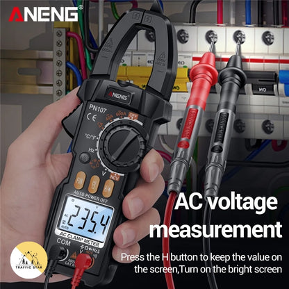 ANENG PN107 Digital Clamp Meter 600A AC Current Voltmeter Ammeter NCV Diode Temperature Frequency Professional Tool