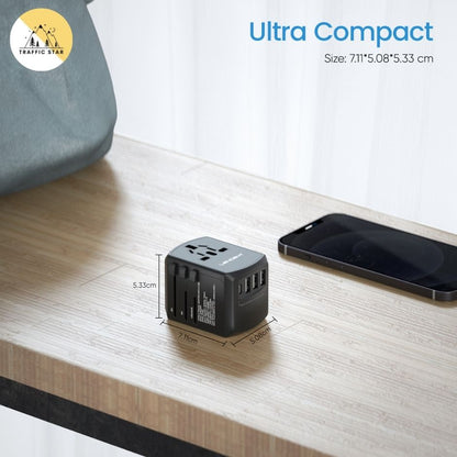 LENCENT Multi-function Universal Travel Adapter 1AC + 3 USB Ports and 1 Type C High Quality