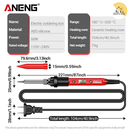 ANENG SL105 Digital Soldering Iron 110V 240V Electric Fast Welding Equipment US/EU Plug SOLDER Iron Heating Repair Tool