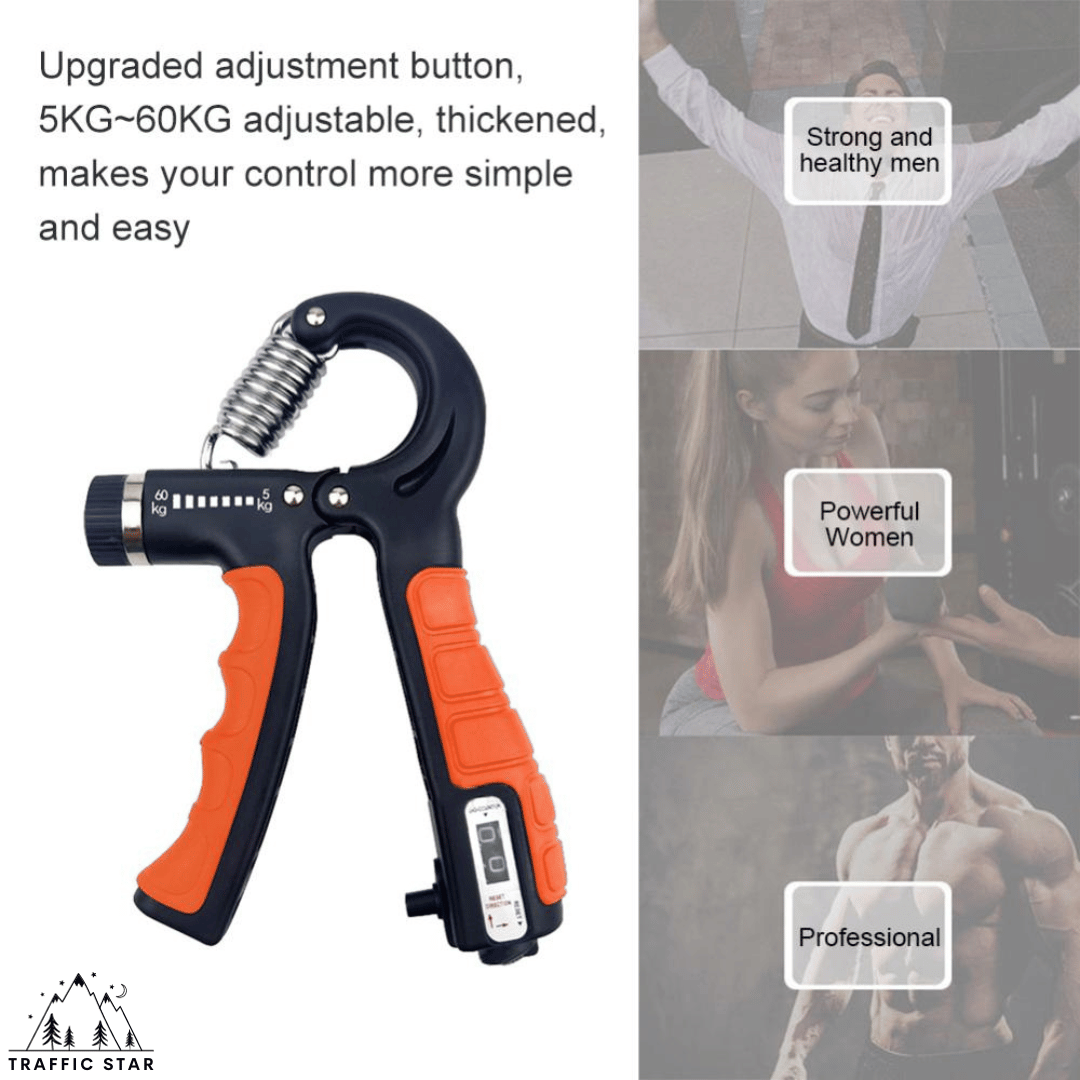Portable Handgrip Exerciser Adjustable 5-60kg With Counter