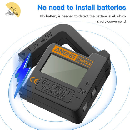 Aneng 168Max Digital Lithium Battery Tester, Battery Voltage Tester Check Battery Capacity Universal Testing Tool