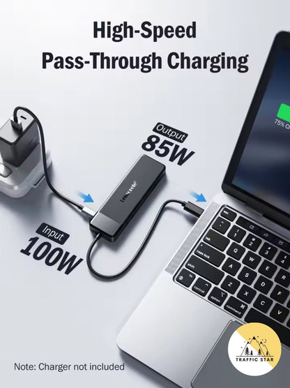 Lemorele USB-C Dock 10 Ports USB Type C to Dual HDMI 4K 30Hz VGA USB 3.0 Adapter PD100W SD Card Reader for MacBook