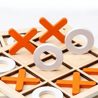 Classic Wooden Tic-Tac-toe Board Game