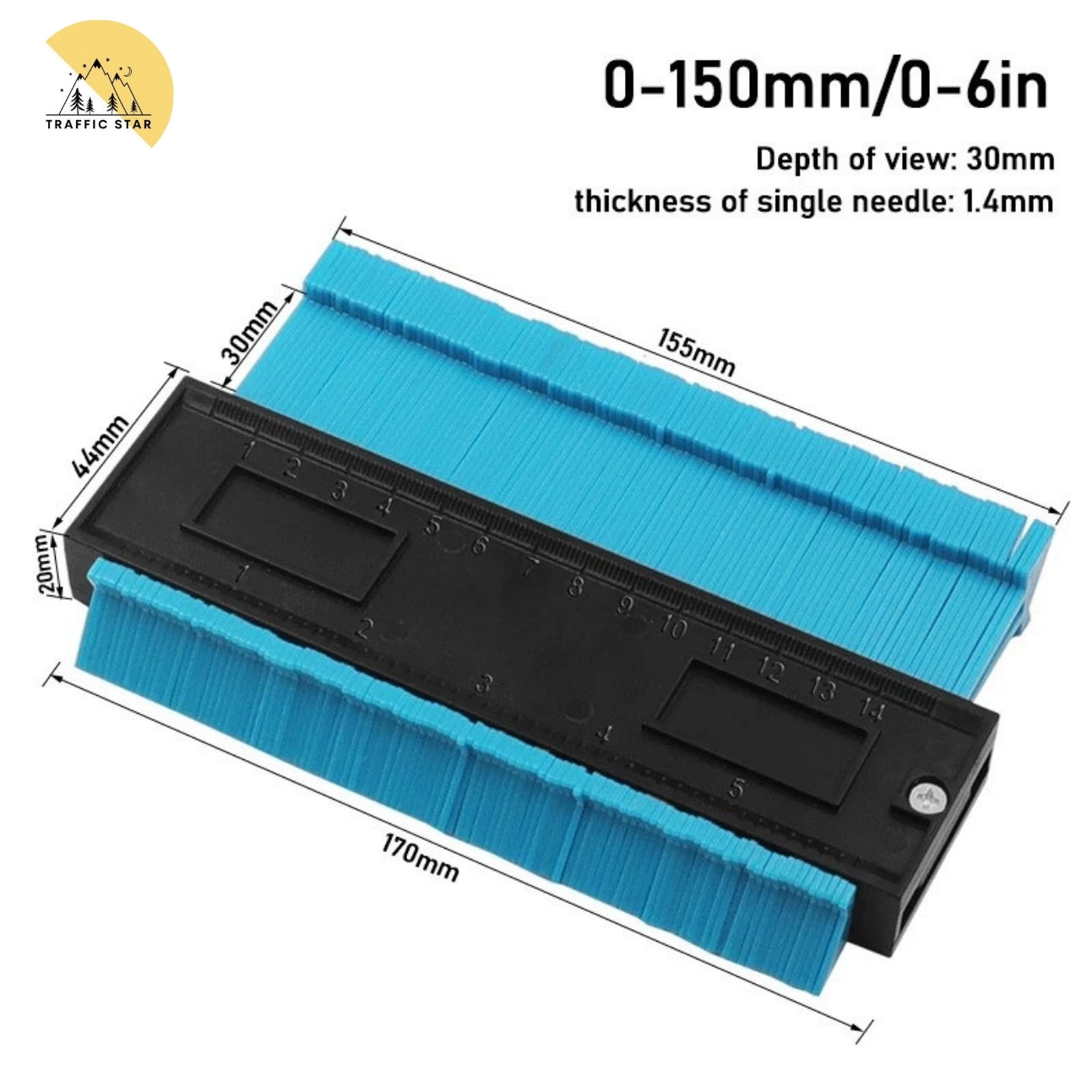 Compact 5-Inch Profile Gauge Tool for Precise Shape Matching