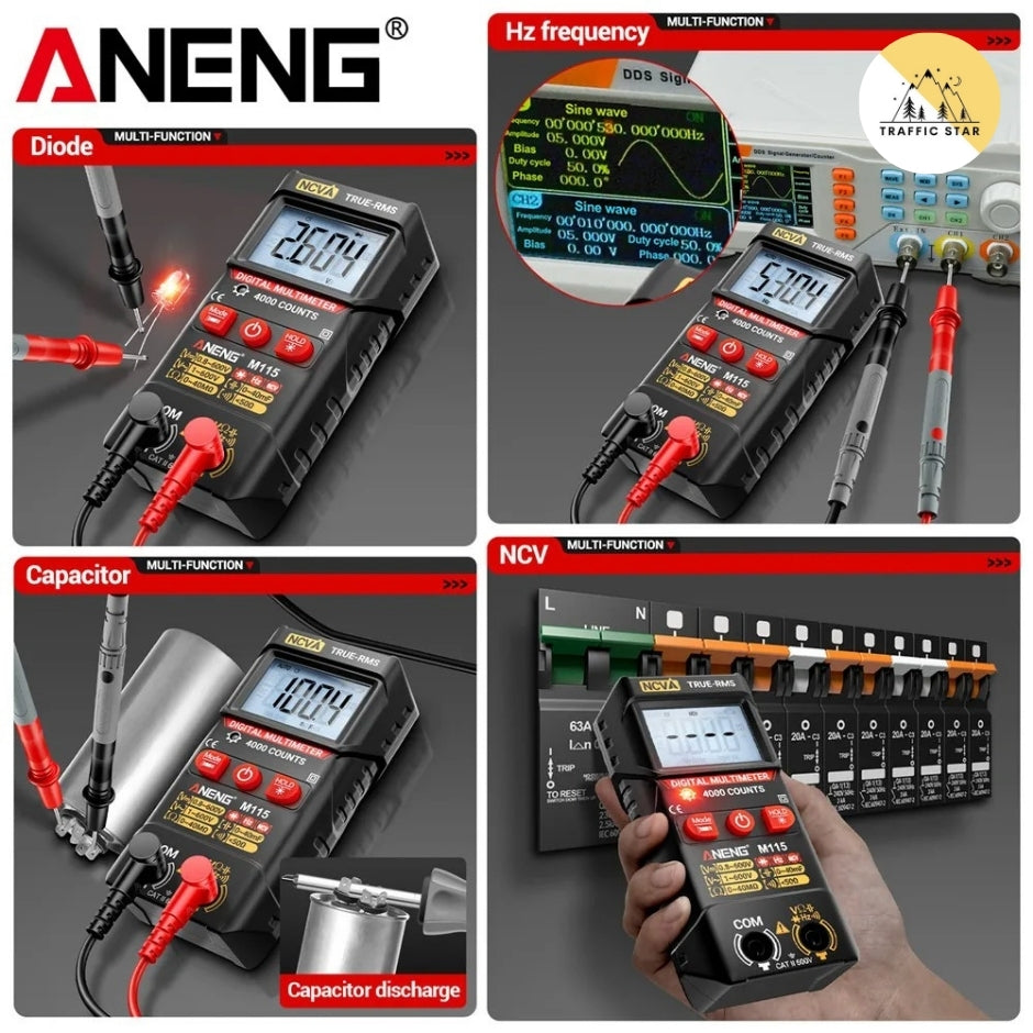 ANENG M115 MINI DIGITAL MULTIMETER 4000 Counts DC/AC Voltage Smart Multimetro OHM NCV Resistance Electrician TestTools
