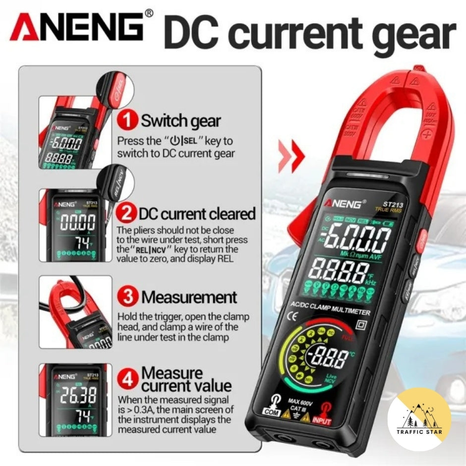 ANENG ST213 VA Clamp Meter Color Display Reverse Multimeter CAT III 6000 Counts True RMS Tester DC/AC Voltage Current Meter