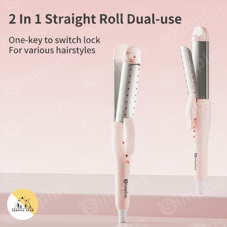 Simplus 2 In 1 Mini Hair Curler/Hair Straightener