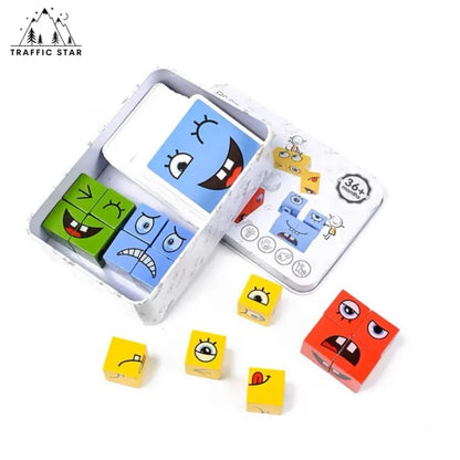 64 mood changing dice games Rubik's cube Educational Wodden Game ( ဘယ်သူအမြန်ဆုံးနဲ့အမှန်ဆုံး လဲ )