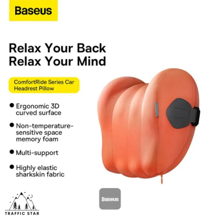 Baseus Car Headrest Waist Pillow Lumbar 3D Memory Foam Neck Pillow Seat