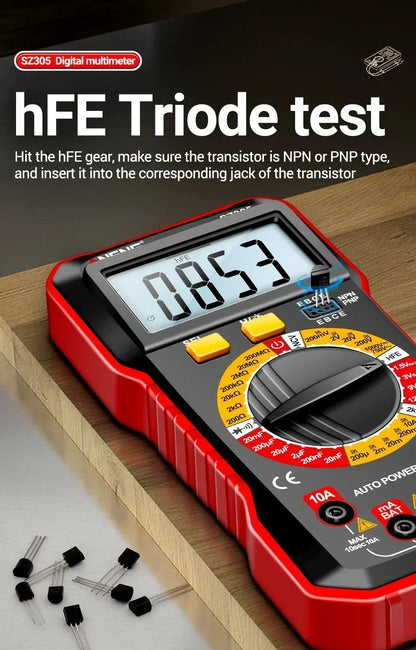 ANENG SZ305 Professional Multimeter 1999 Counts AC/DC Voltage Tester Ammeter Capacitor hFE Triode Hz Detector Electrician Tools