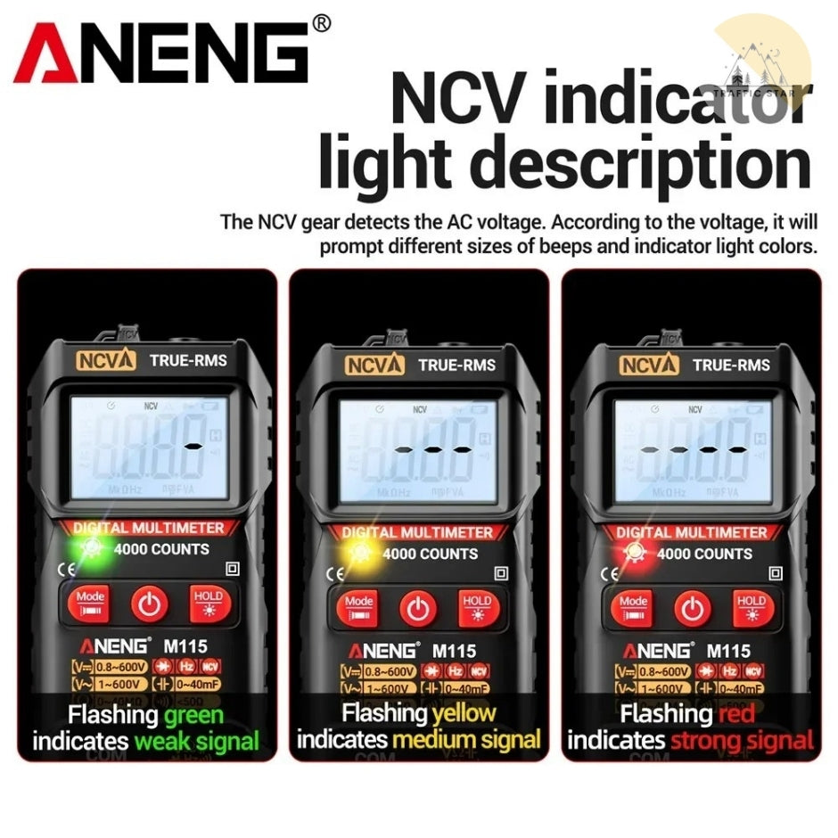 ANENG M115 MINI DIGITAL MULTIMETER 4000 Counts DC/AC Voltage Smart Multimetro OHM NCV Resistance Electrician TestTools