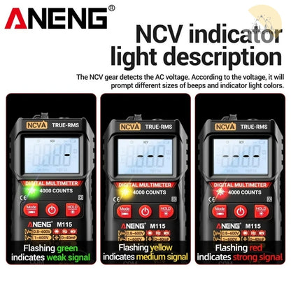 ANENG M115 MINI DIGITAL MULTIMETER 4000 Counts DC/AC Voltage Smart Multimetro OHM NCV Resistance Electrician TestTools