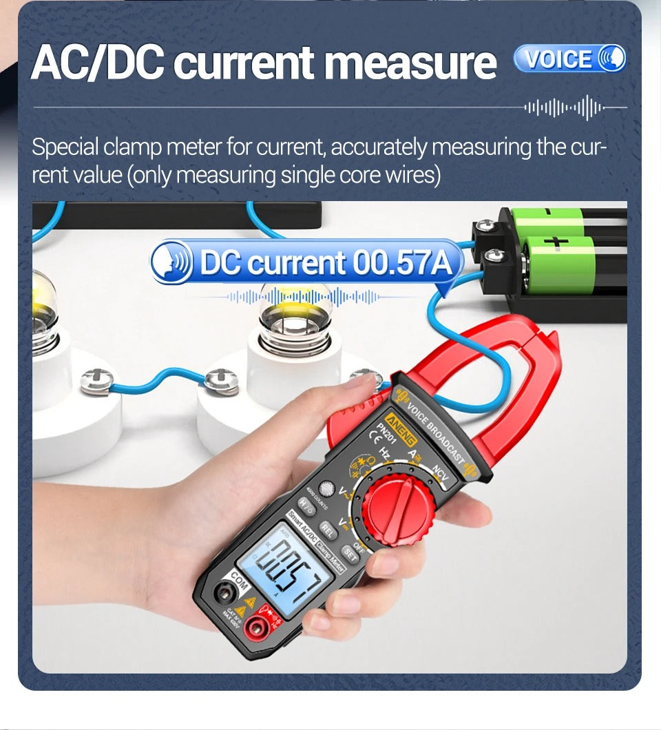 NENG PN201 Digital Clamp Meters Multimeter 4000 Counts DC/AC Current Voltage Tester Multimeter NCV Ohm Capacitance Test Tool