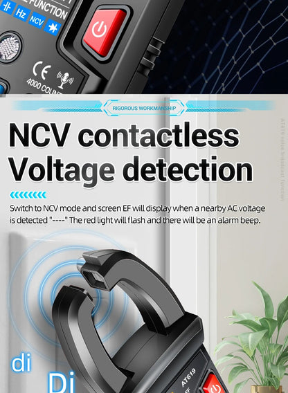 Aneng AT619 AC Voltage Meter, Current Tester Multimeter Ammeter Voltage Meter Car Capacitance Clamp Meter