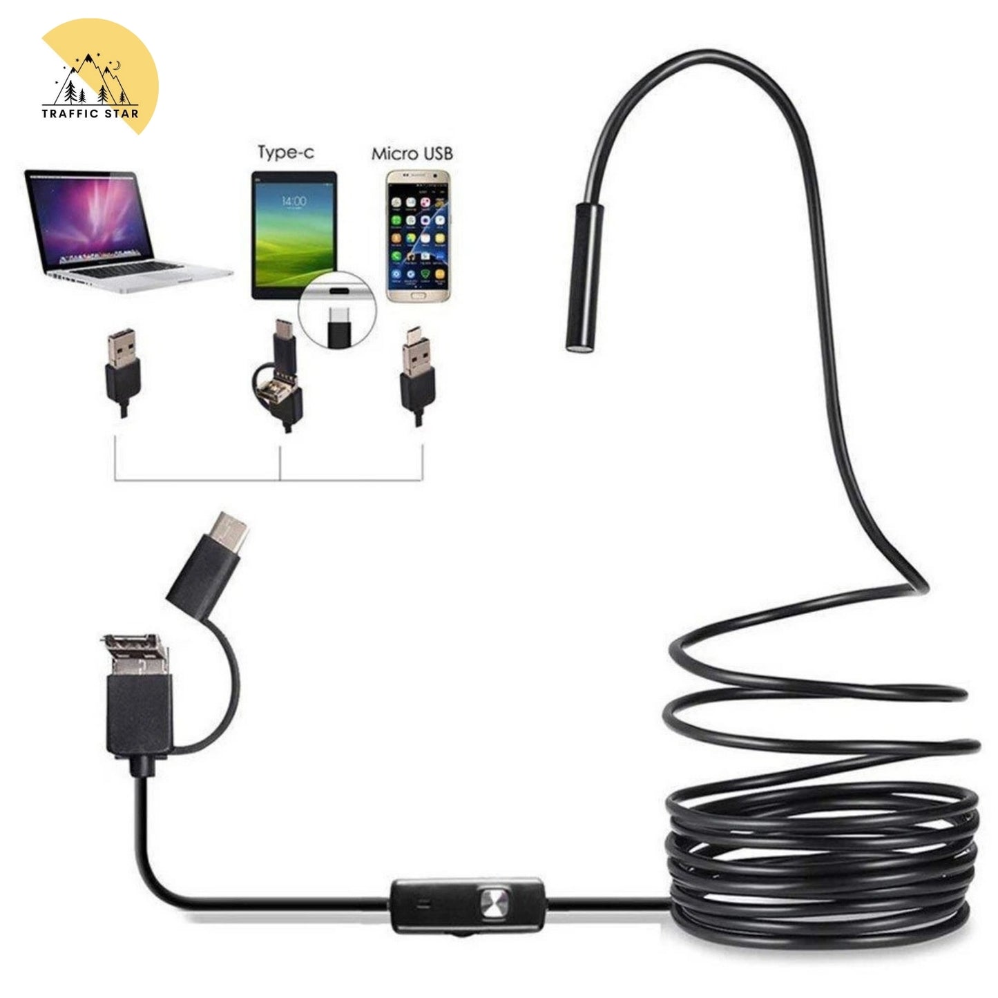 7mm Android Endoscope Camera Mini Micro, USB, Type C Waterproof LED Inspection Camera