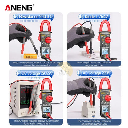 NENG PN201 Digital Clamp Meters Multimeter 4000 Counts DC/AC Current Voltage Tester Multimeter NCV Ohm Capacitance Test Tool
