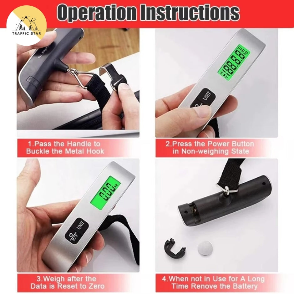 110lbs/50kg Luggage Weight LCD Display Digital Portable Scale Weighting Device (High Quality)