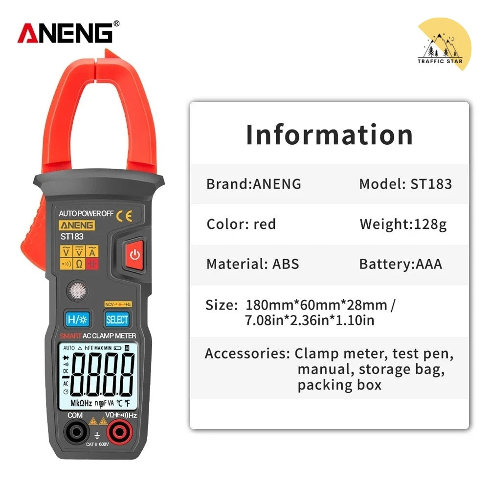 ANENG ST183 Digital Multimeter AC Current 6000 Counts True RMS DC/AC Voltage Tester Hz Capacitance NCV Ohm Test