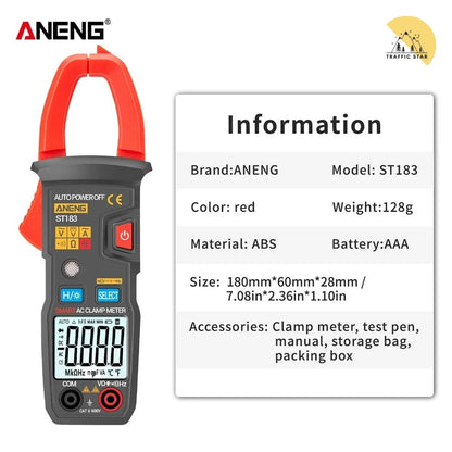 ANENG ST183 Digital Multimeter AC Current 6000 Counts True RMS DC/AC Voltage Tester Hz Capacitance NCV Ohm Test