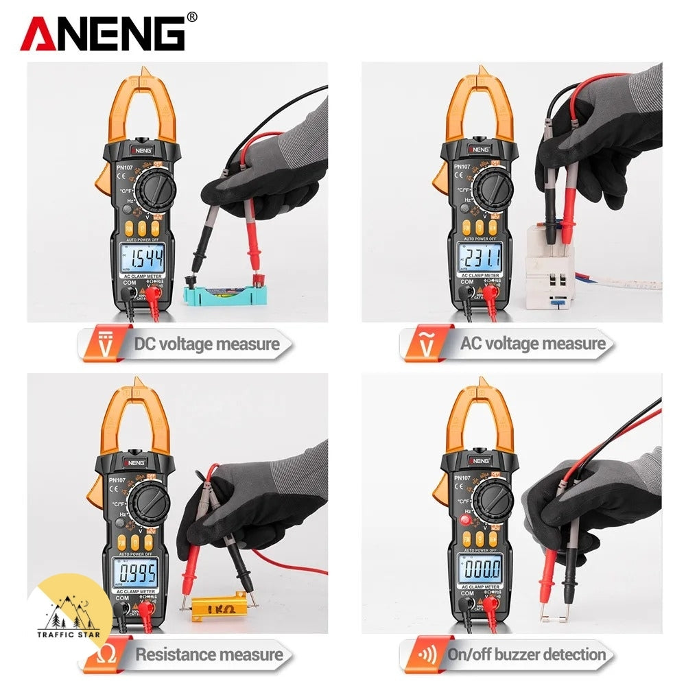 ANENG PN107 Digital Clamp Meter 600A AC Current Voltmeter Ammeter NCV Diode Temperature Frequency Professional Tool
