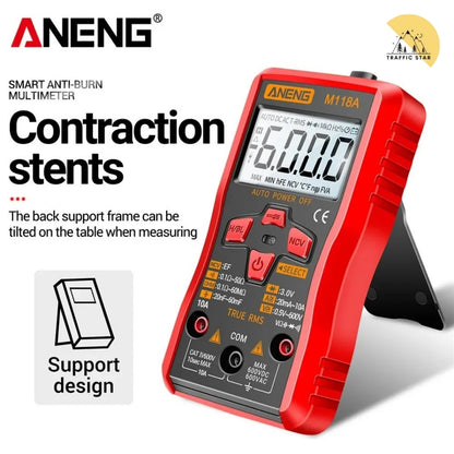ANENG M118A Digital Mini Multimeter Tester 6000 Counts Mmultimetro True Rms Tranistor with NCV Data Hold Flashlight