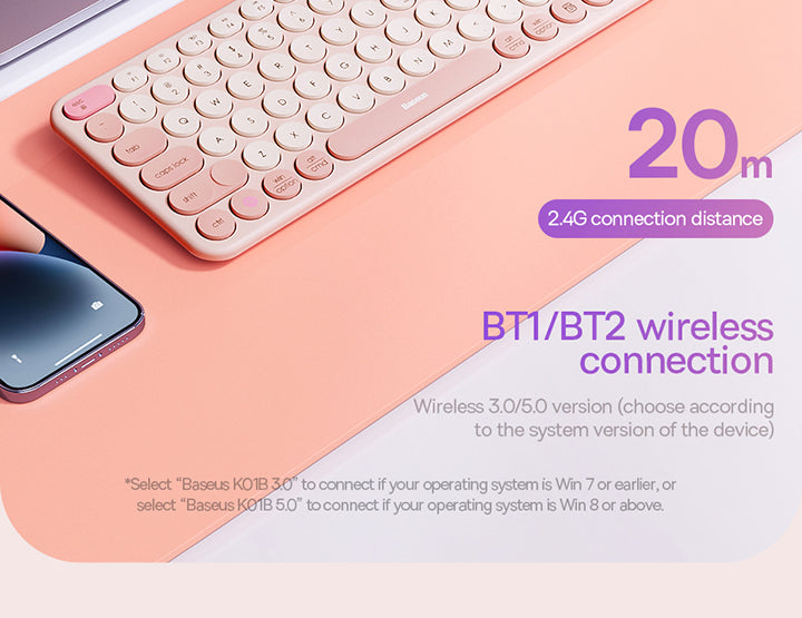 Baseus K01A Bluetooth + 2.4G Wireless Silent Keyboard 84 keys