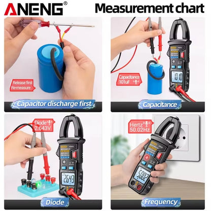 Aneng AT619 AC Voltage Meter, Current Tester Multimeter Ammeter Voltage Meter Car Capacitance Clamp Meter