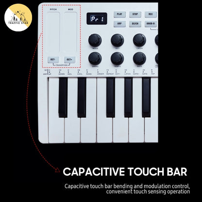 25-Key MIDI Controller Portable Mini Keyboard USB Piano 8 RGB Backlit Pads 8 Knobs