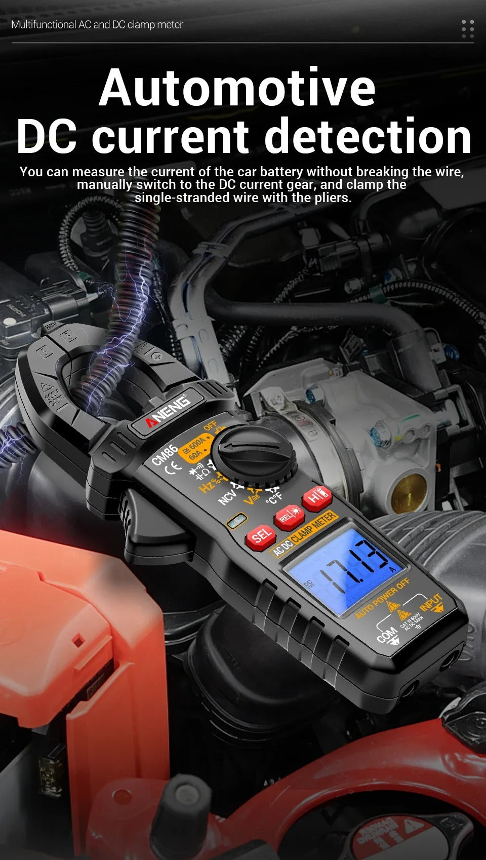 ANENG CM86 Clamp Meter 600A AC/DC Voltage Diode Digital Multimeter NCV Voltage Detection Professional Electrician Tools